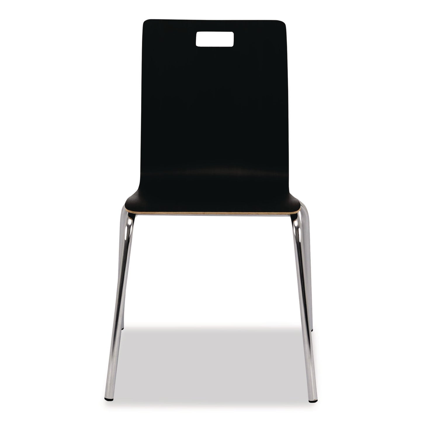 Bushwick Series Bentwood Chair, Supports Up to 500 lb, 18" Seat Height, Black Seat, Black Back, Chrome Base, 4/Carton