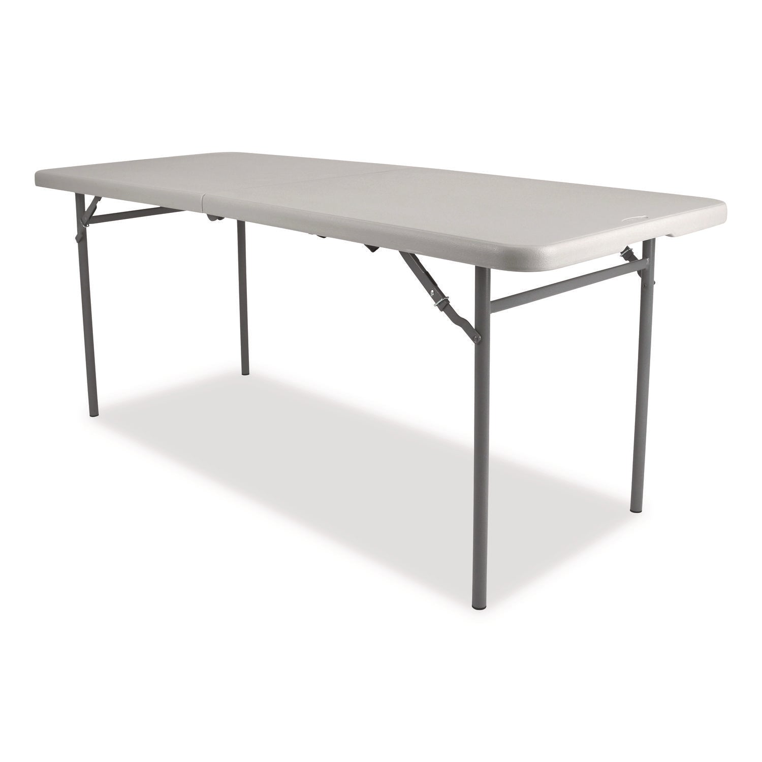 Comfort Max Fold-in-Half Table, Rectangular, 60w x 30d x 29.25h, Speckled Gray Top, Gray Base/Legs