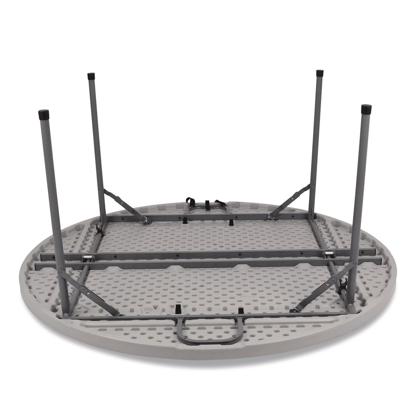 Comfort Max Fold-in-Half Table, Round, 48w x 48d x 29.25h, Speckled Gray Top, Gray Base/Legs