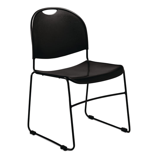 850 Series Multi-Purpose Ultra Compact Stack Chair, Supports Up to 300 lbs, 17" Seat Height, Black Seat/Back/Base, 4/Carton