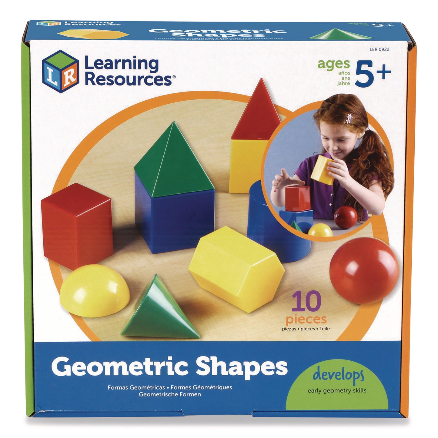 Large Geometric Shapes, Grades K to 5, 10 Pieces