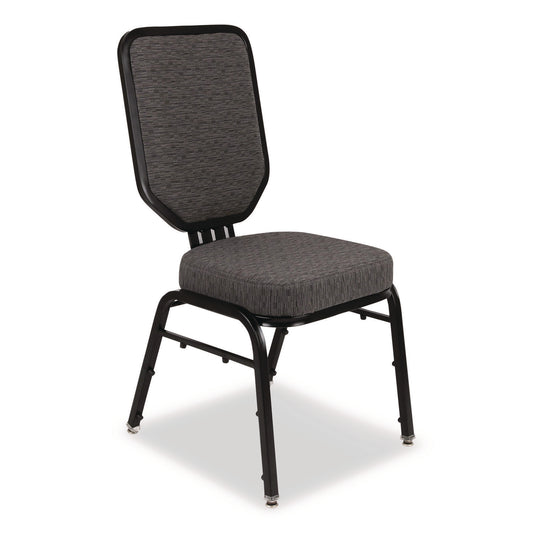 Flex-Back Banquet Chair, Supports Up to 500 lbs, 18.6" Seat Height, Morticia Onyx Seat/Back, Black Base, 2/Pack