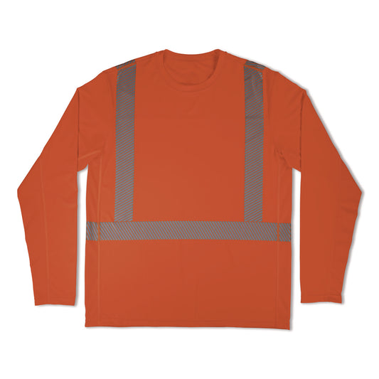 Chill-Its 6688 Type R Class 2 Cooling Hi-Vis Sun Shirt with UV Protection, Medium, Orange