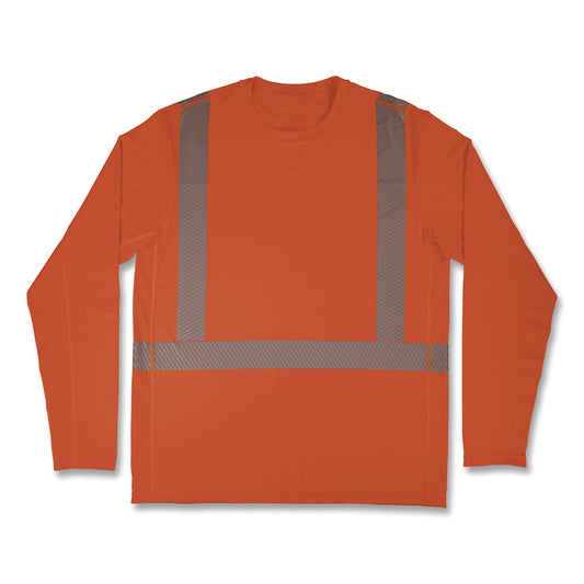 Chill-Its 6688 Type R Class 2 Cooling Hi-Vis Sun Shirt with UV Protection, 2X-Large, Orange