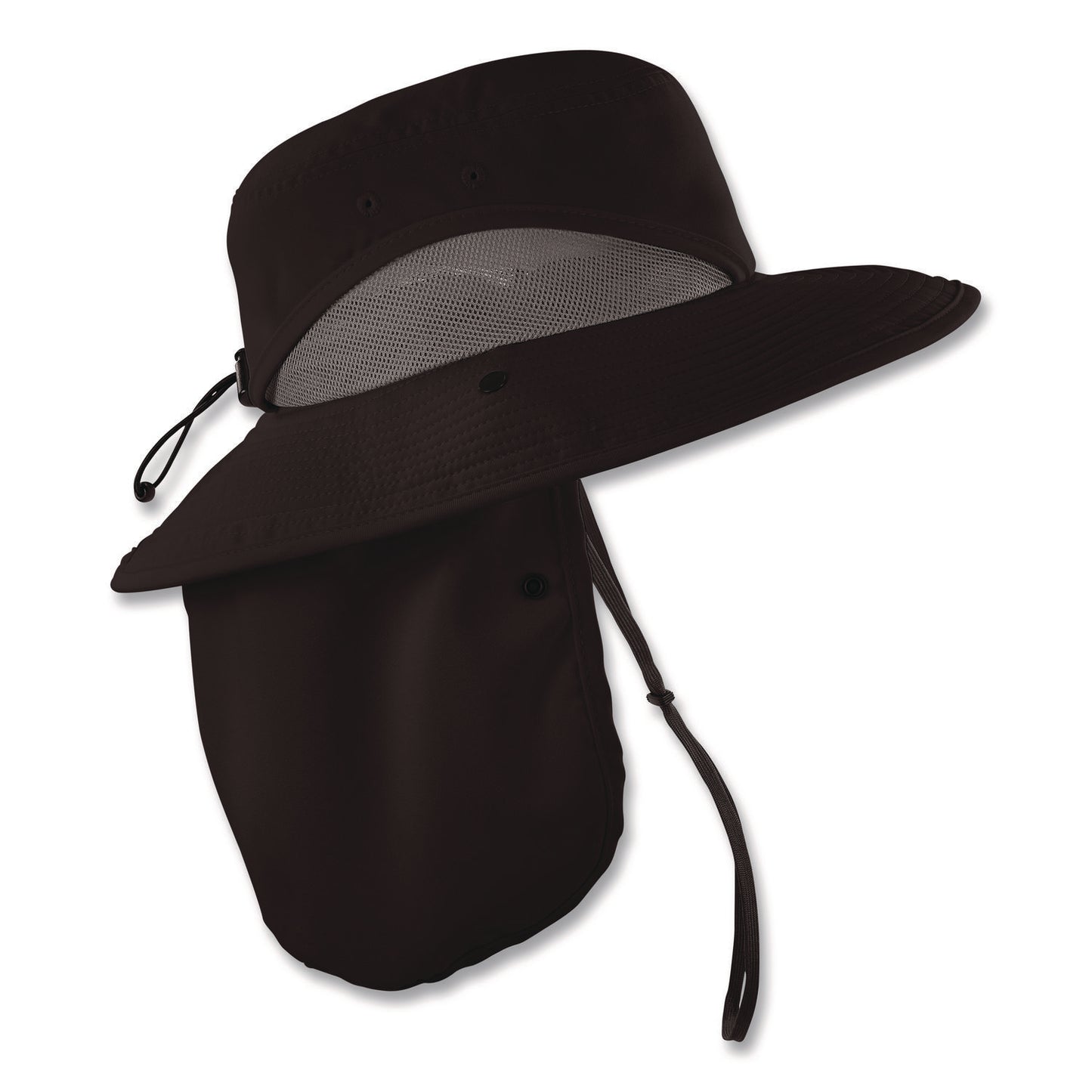 Chill-Its 8934 Ranger Hat with Neck Shade, Microfiber/Polyester, Large/X-Large, Black