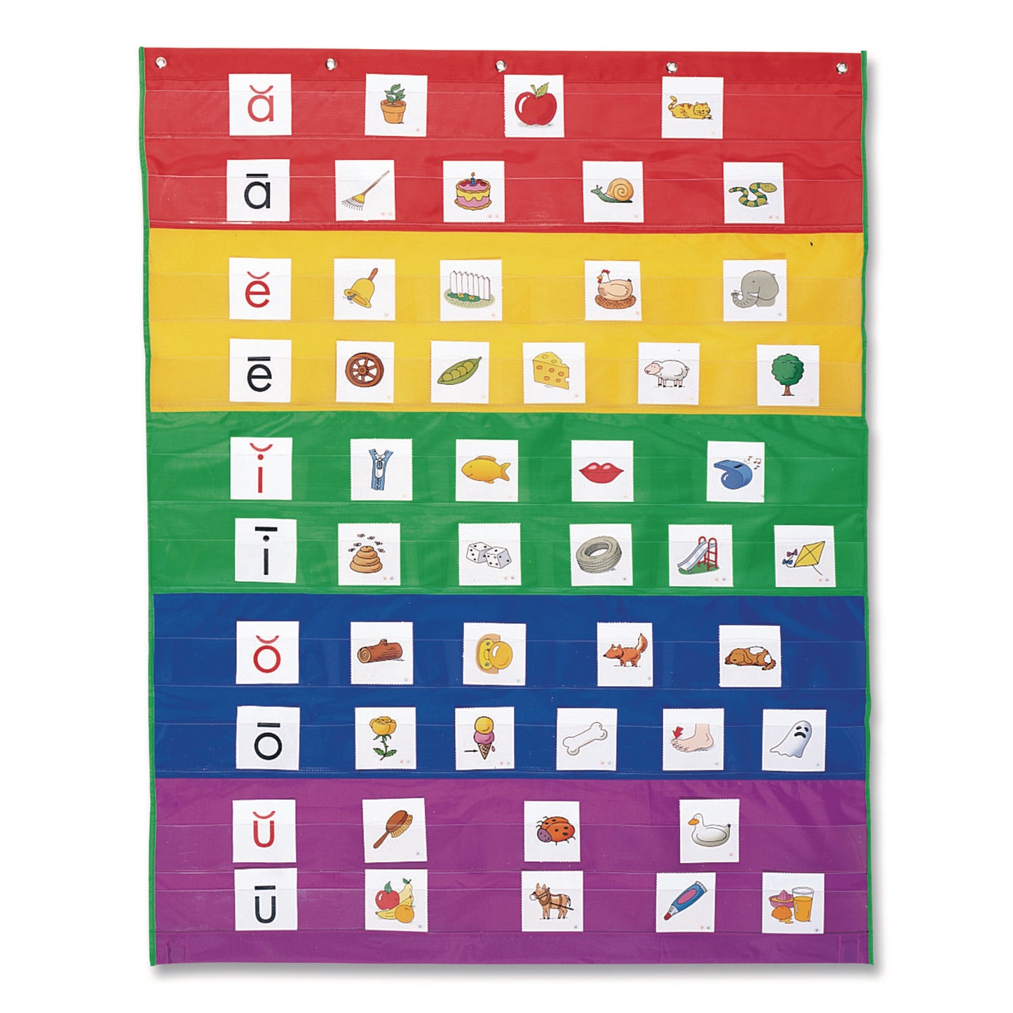Rainbow Pocket Chart, 10 Pockets, 33.5" w x 42" h, Assorted Colors
