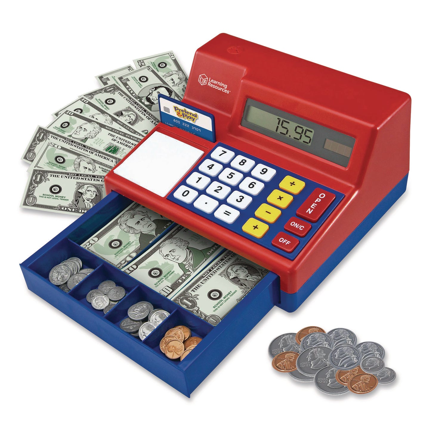 Pretend and Play Calculator Cash Register, Grades Pre-K to 2, 73 Pieces