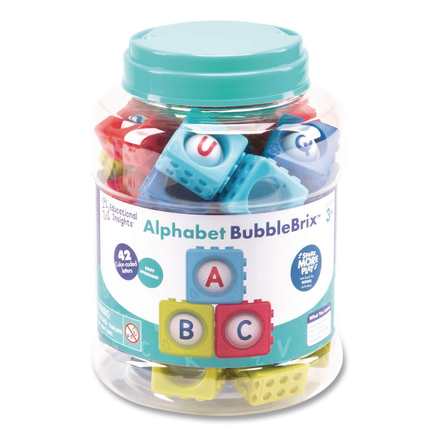 Alphabet BubbleBrix. Ages 3 to 7, Plastic, Assorted Colors, 42 Pieces
