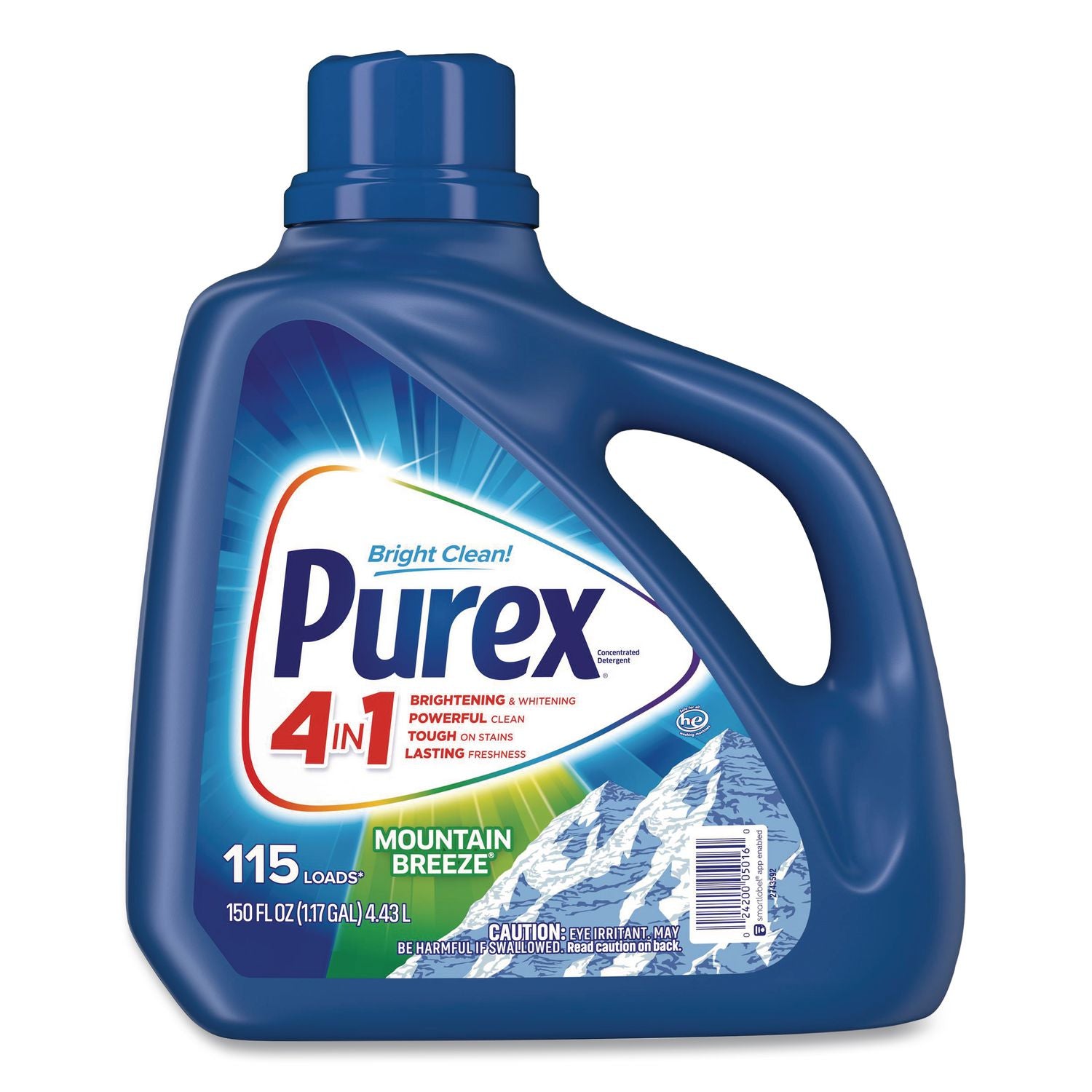 Liquid Laundry Detergent, Mountain Breeze Scent, 150 oz Bottle