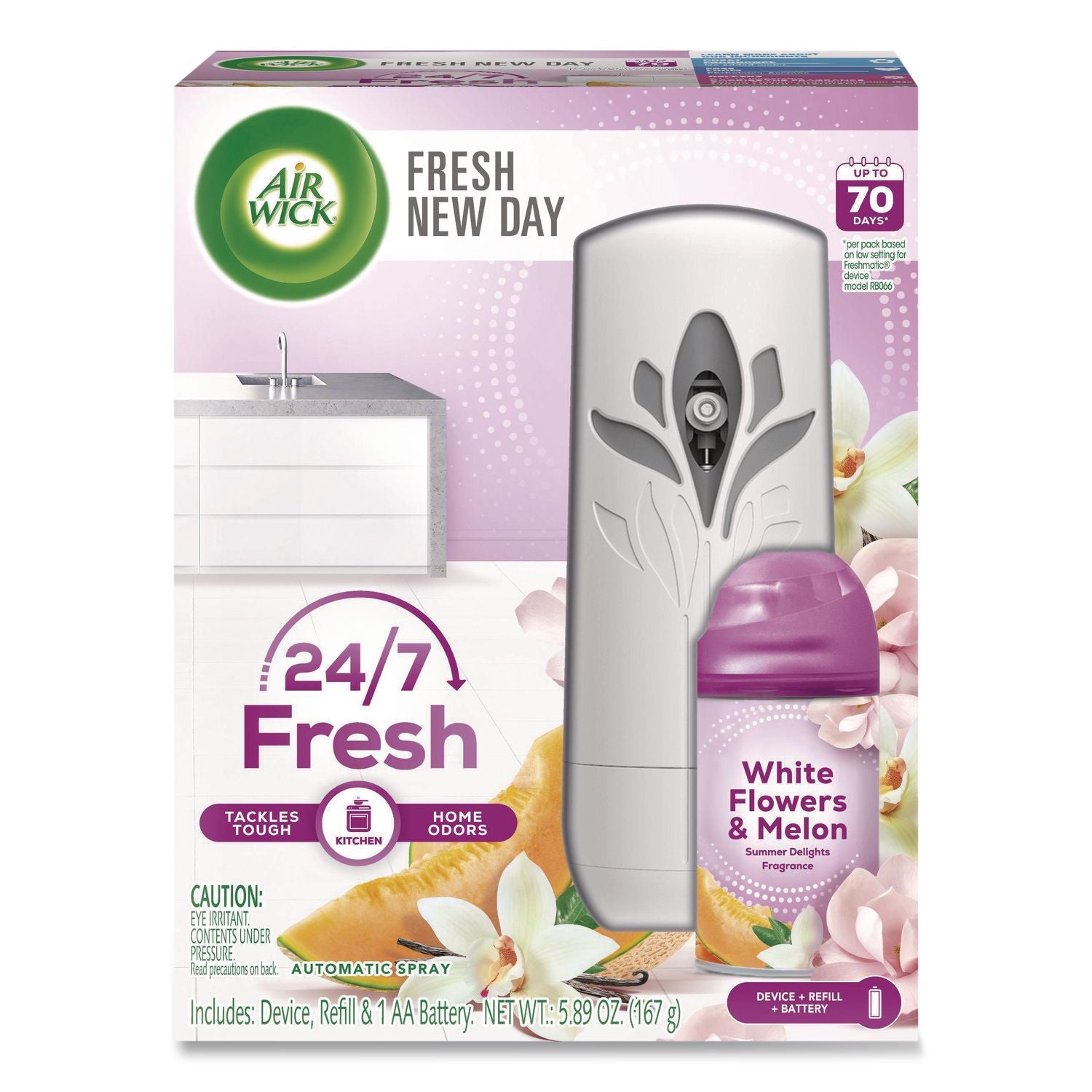 Freshmatic Ultra Automatic Sprayer Starter Kit, 5.89 oz, White Flowers and Melon Summer Delights, Asst Dispenser Color