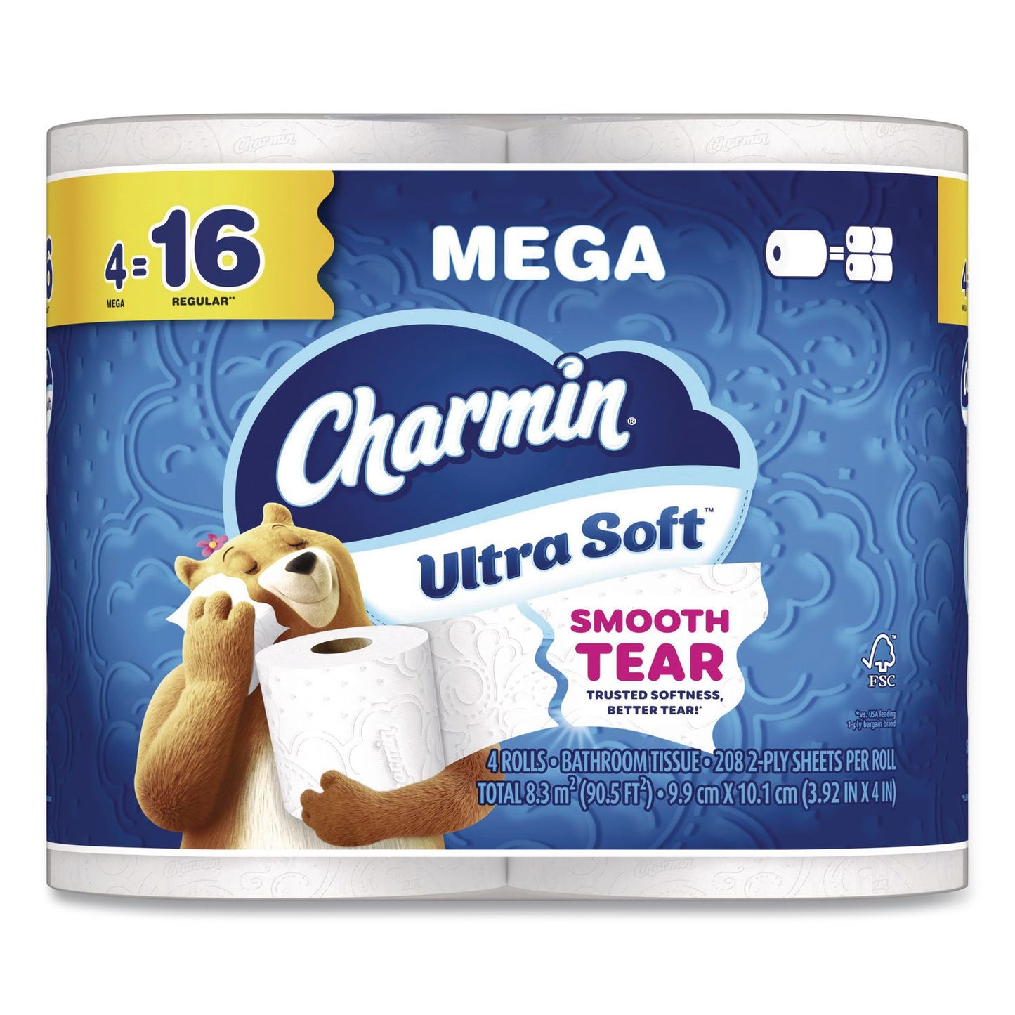 Ultra Soft Bathroom Tissue, Septic Safe, 2-Ply, White, 208 Sheets/Roll, 4 Rolls/Pack