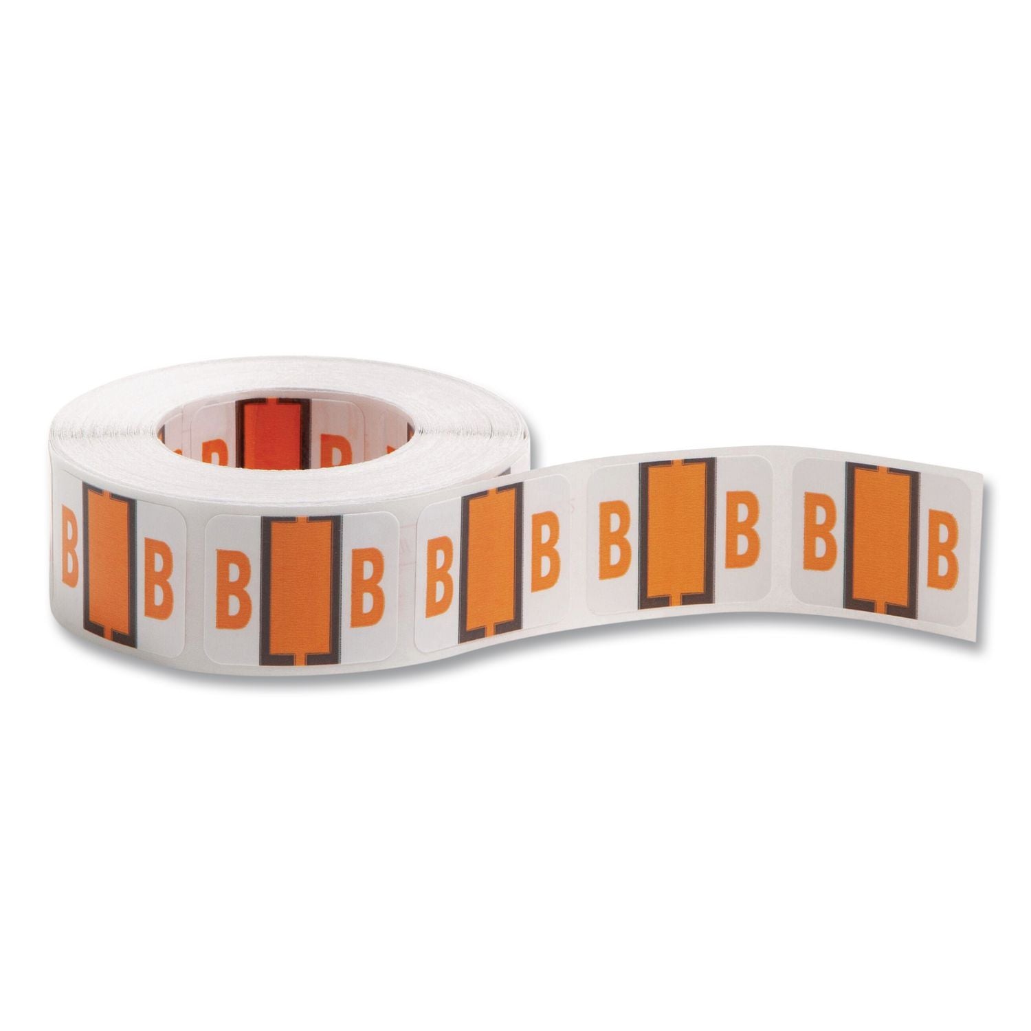 A-Z Color-Coded End Tab Filing Labels, B, 1 X 1.25, White, 500/roll