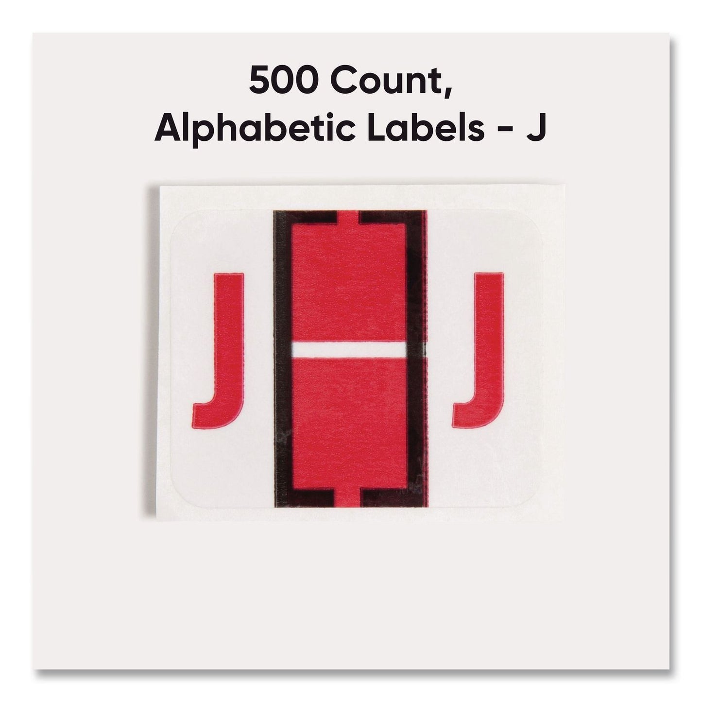A-Z Color-Coded End Tab Filing Labels, J, 1 X 1.25, White, 500/roll