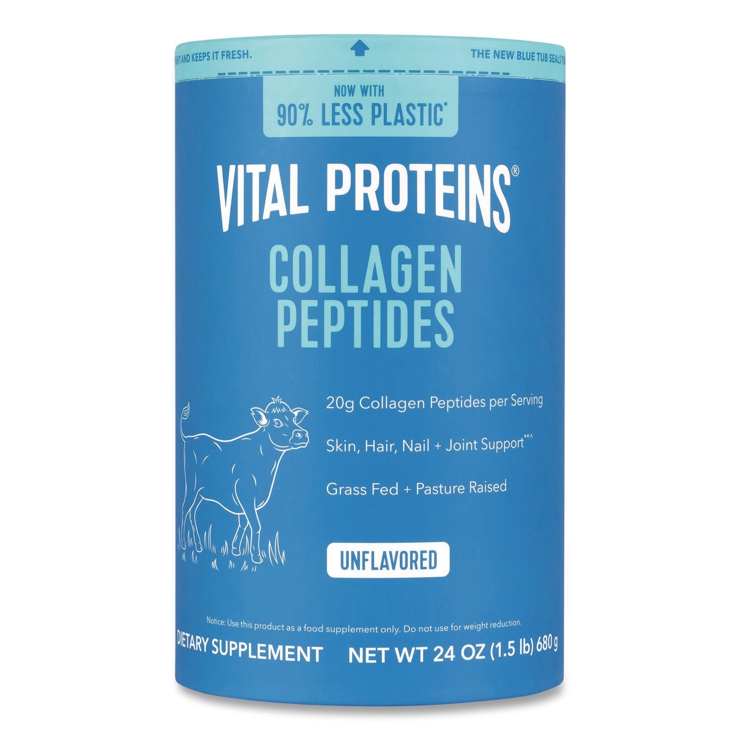 Collagen Peptides Unflavored Powder, Unflavored, 24 oz Bottle