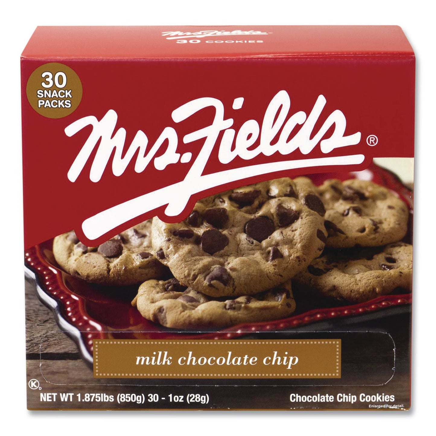 Milk Chocolate Chip Cookies, 1 oz, Individually Wrapped Pack, 30/Carton