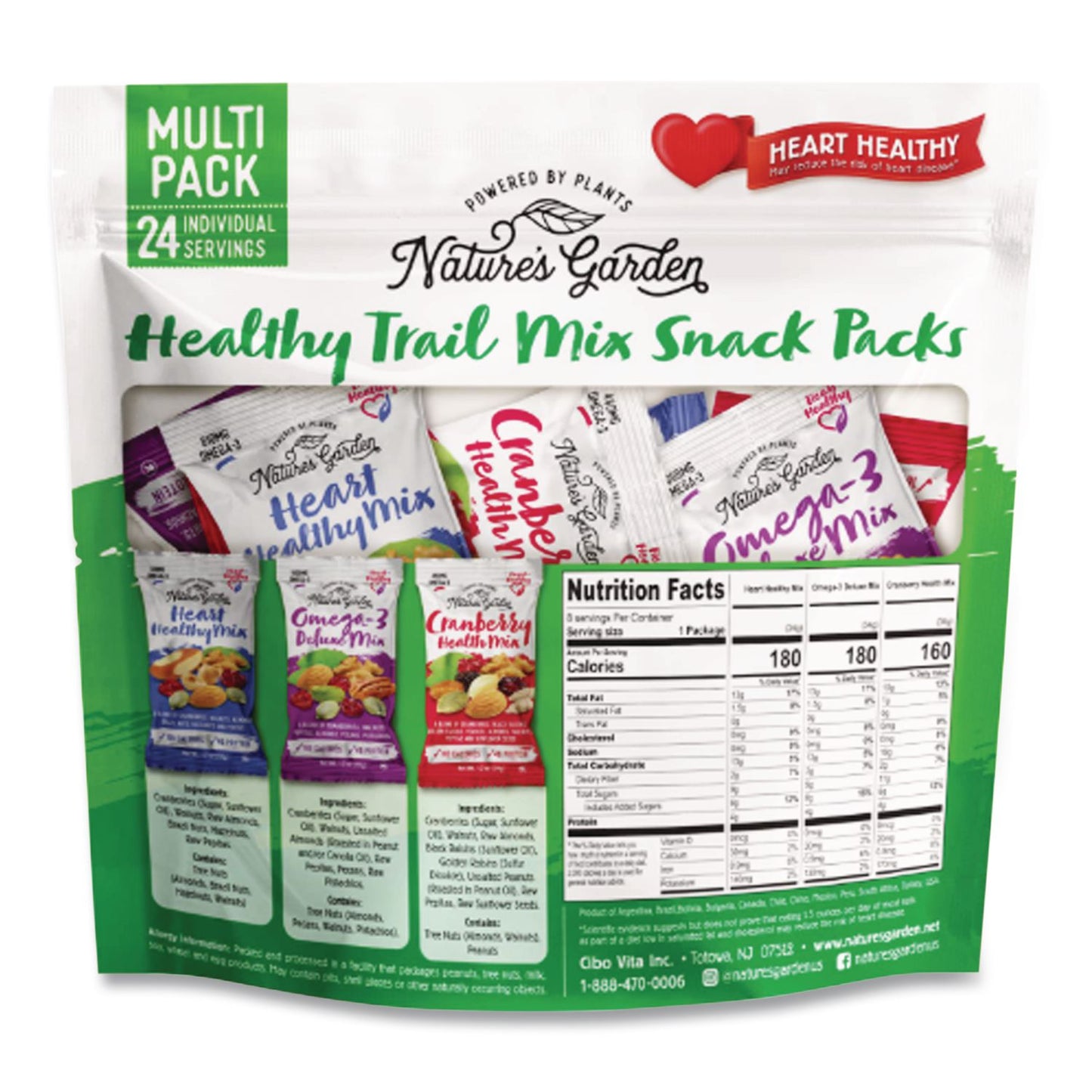 Healthy Trail Mix Snack Packs, 1.2 oz Pouch, 24 Pouches/Carton