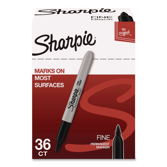 Permanent Marker Value Pack, Fine Bullet Tip, Black, 36/Pack