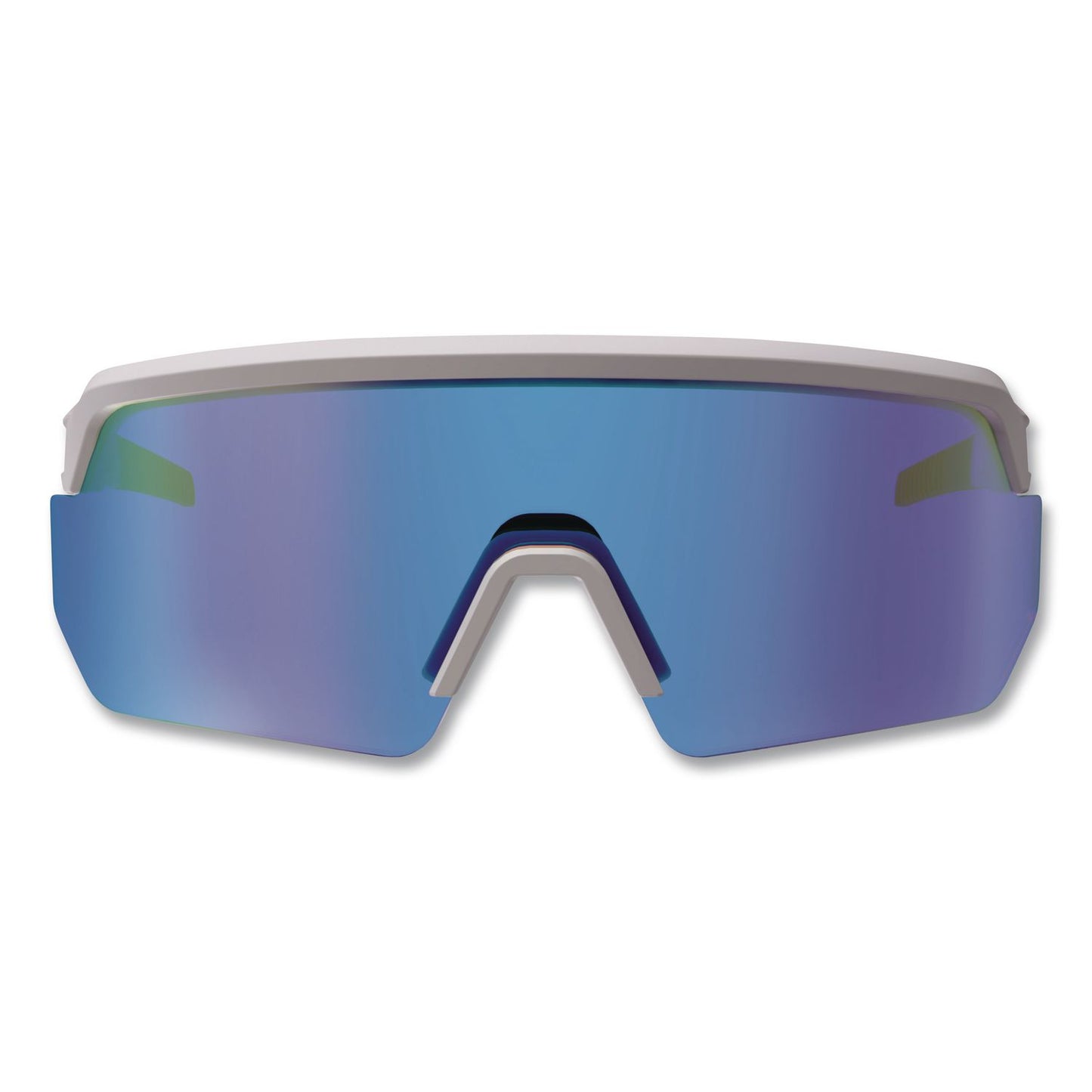 Skullerz AEGIR Color Enhancing Safety Glasses, Matte Gray Half Frame, Mirrored High Contrast Ice Blue Single Lens