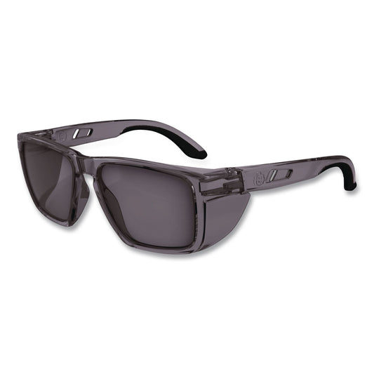 Skullerz SIXTEN Anti-Scratch Enhanced Anti-Fog Safety Glasses with Side Shields, Smoke Full Frame, Smoke Dual Lens