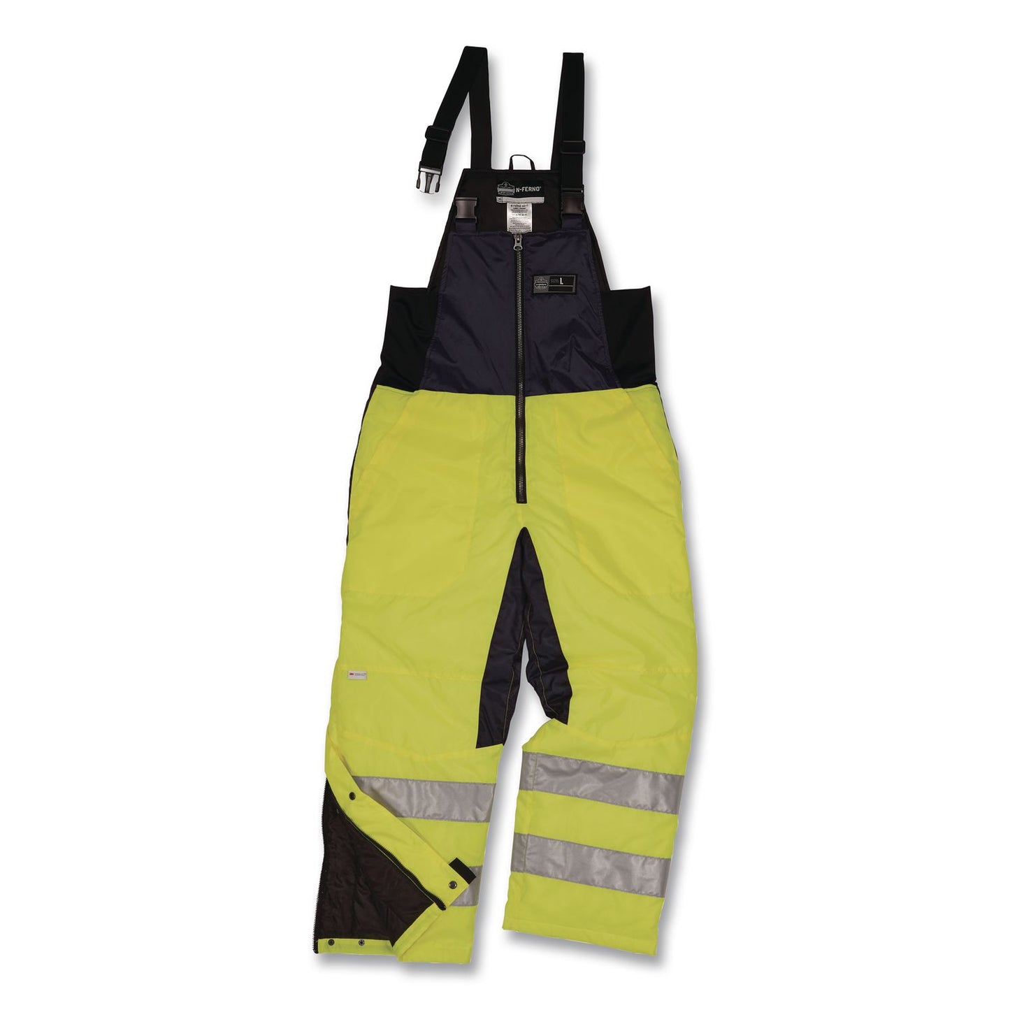 N-Ferno 6479 Hi-Vis Freezer Bib Overalls, Large, Lime