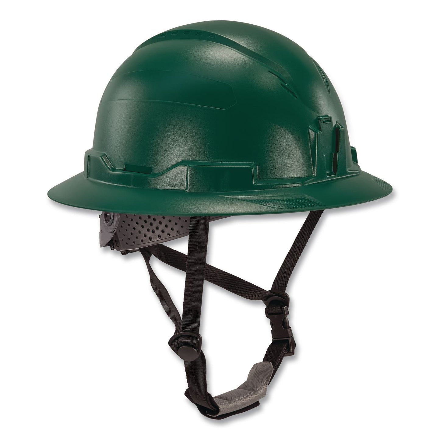 Skullerz 8963 Full Brim Class E Safety Helmet, 6-Point Standard Ratchet Suspension, One Size Fits Most (6.5 to 8), Green
