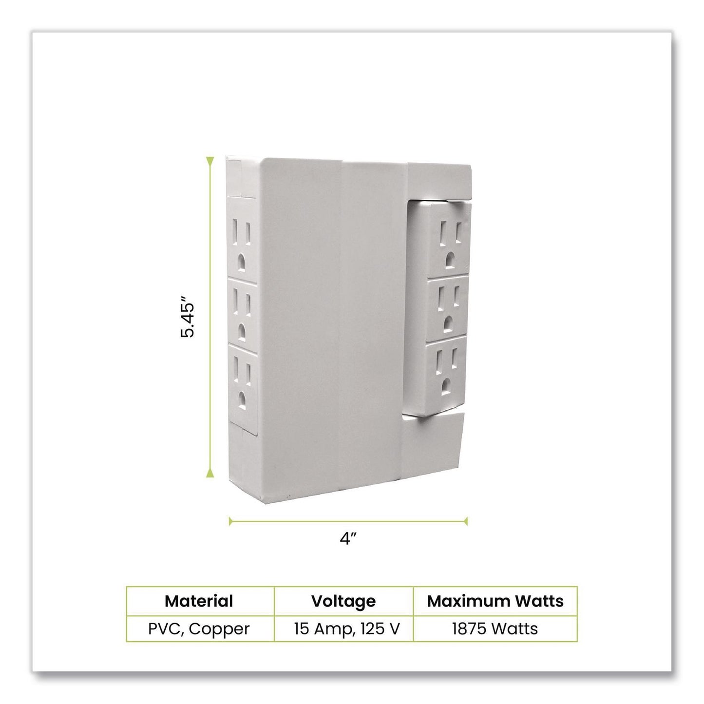 6 Outlet Swivel Wall Tap, White