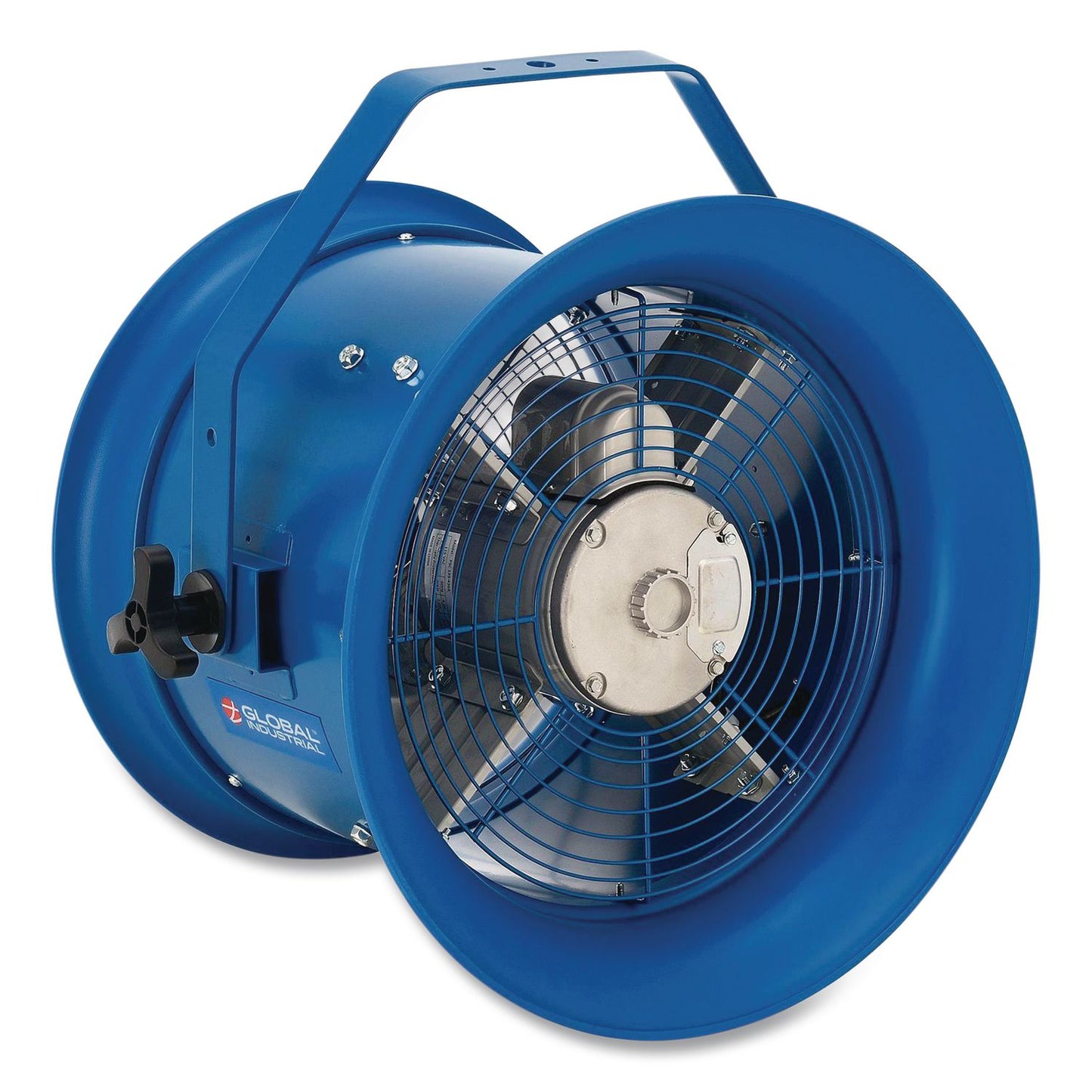 High Velocity Drum Fan with Yoke Mount, 14", 1 Speed, Blue