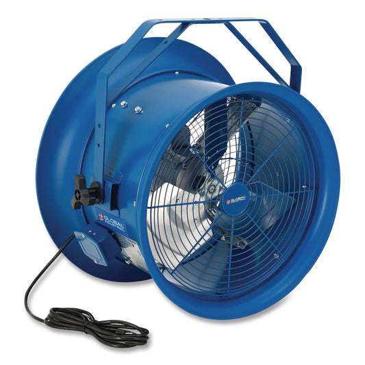 High Velocity Drum Fan with Yoke Mount, 18", 1 Speed, Blue