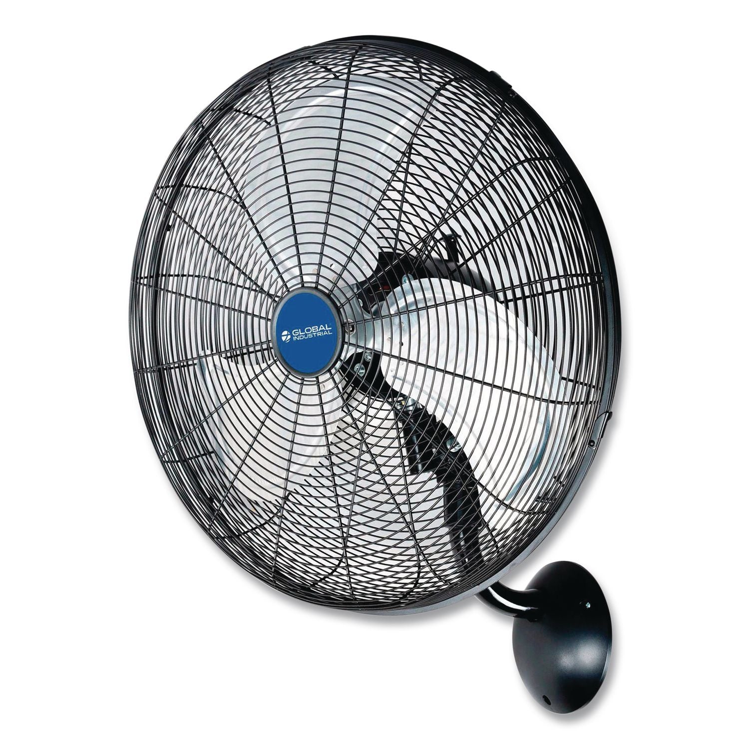Industrial Wall Mounted Oscillating Fan, 20", 3 Speeds, Black