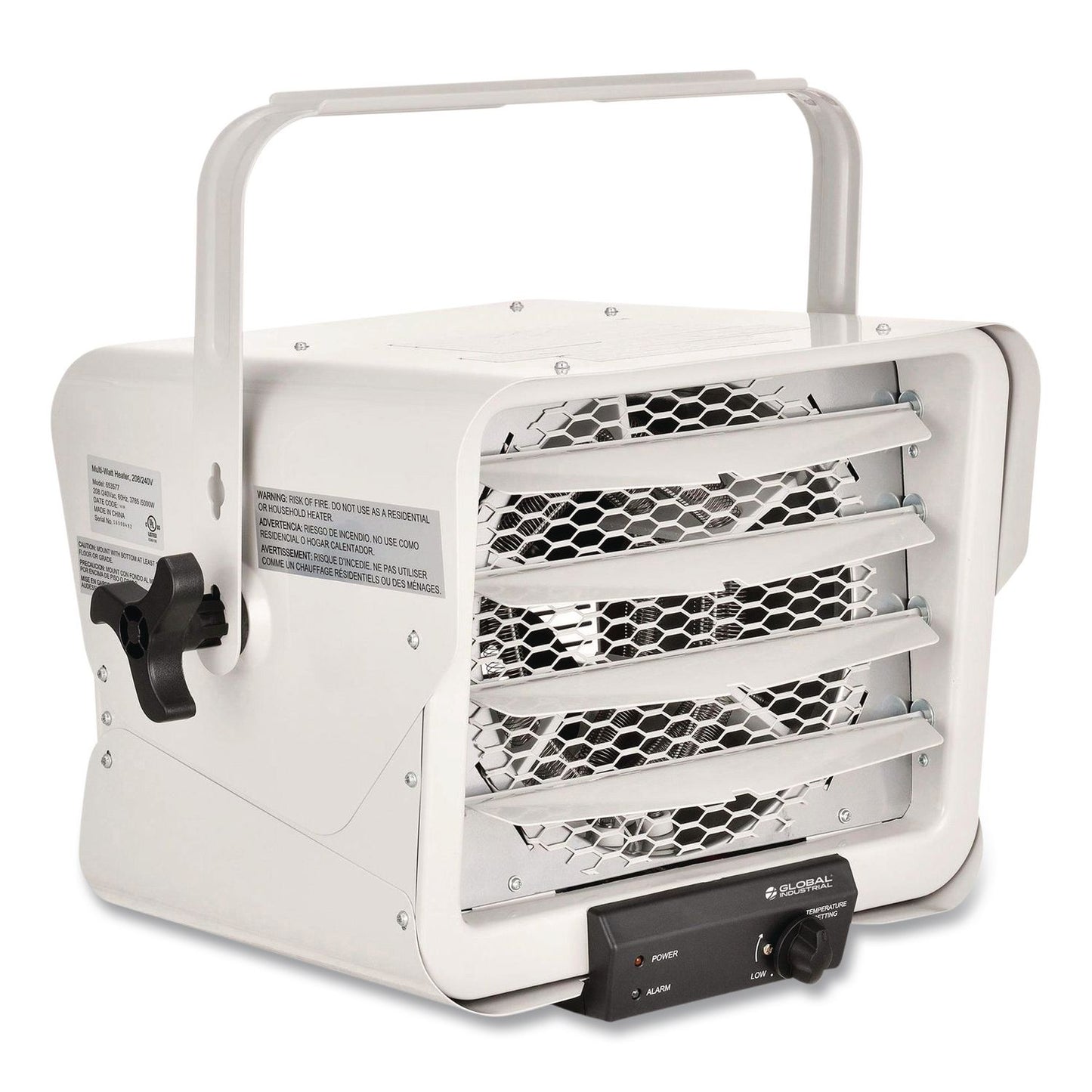 Portable Heater with Built-In Thermostat, 5,000 W, 14.12 x 17.5 x 19.62, White