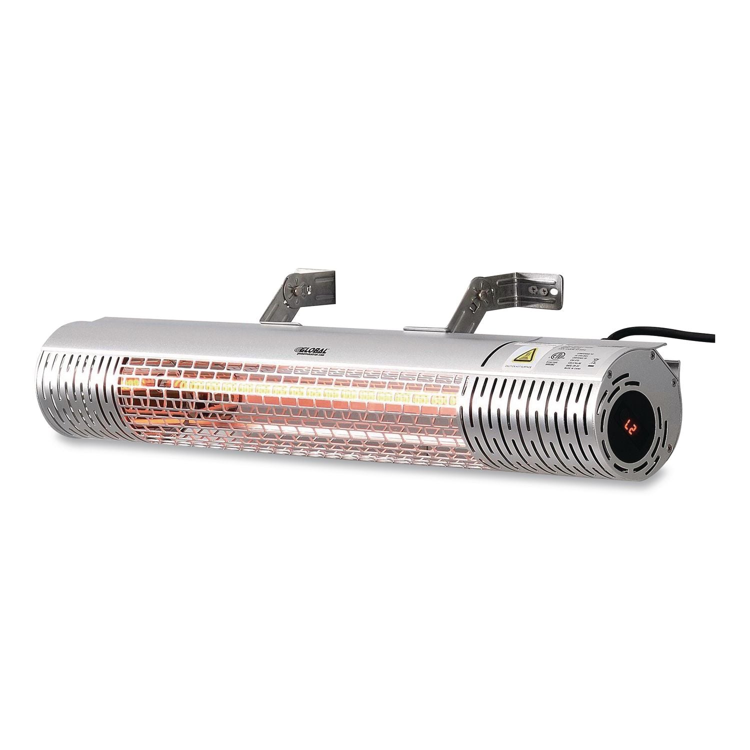 Infrared Patio Heater with Remote Control, 1,500 W. 30.75 x 5 x 5.38, Silver