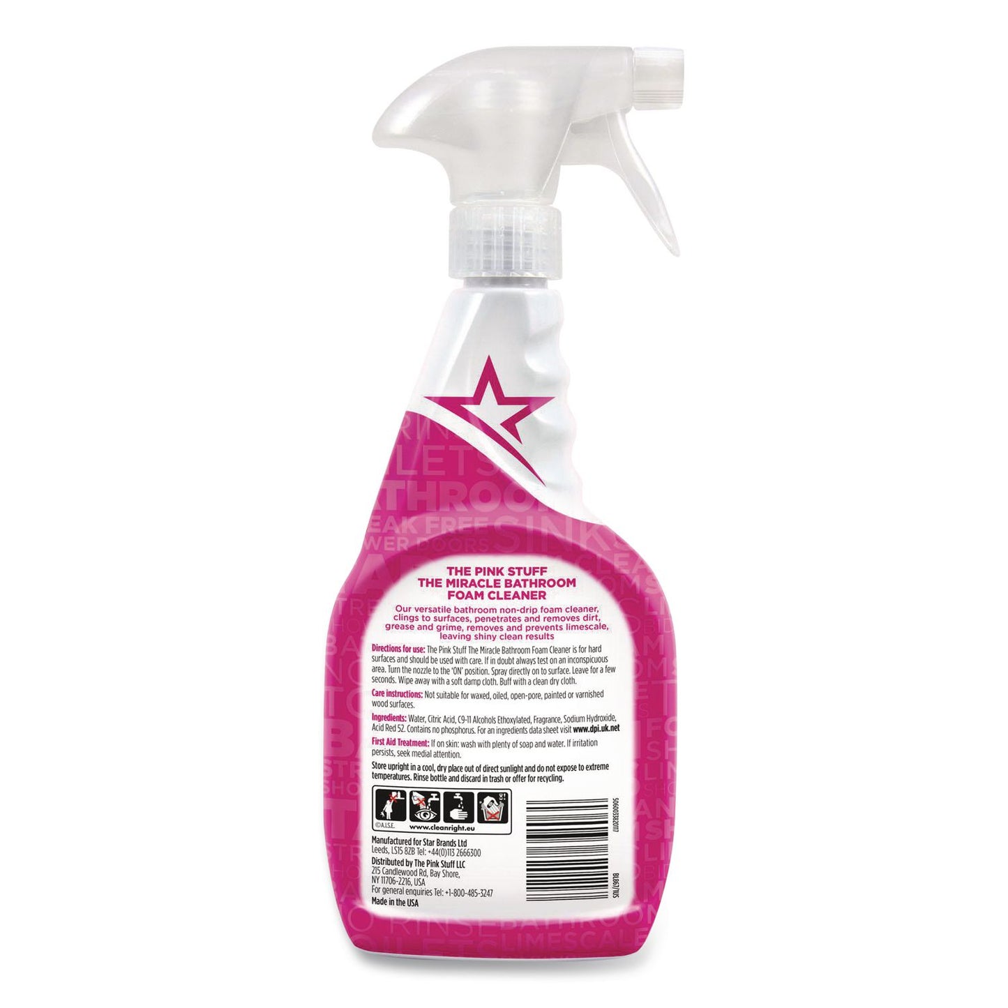 Miracle Bathroom Foam Cleaner, Fruity Scent, 25.4 oz Trigger Spray Bottle