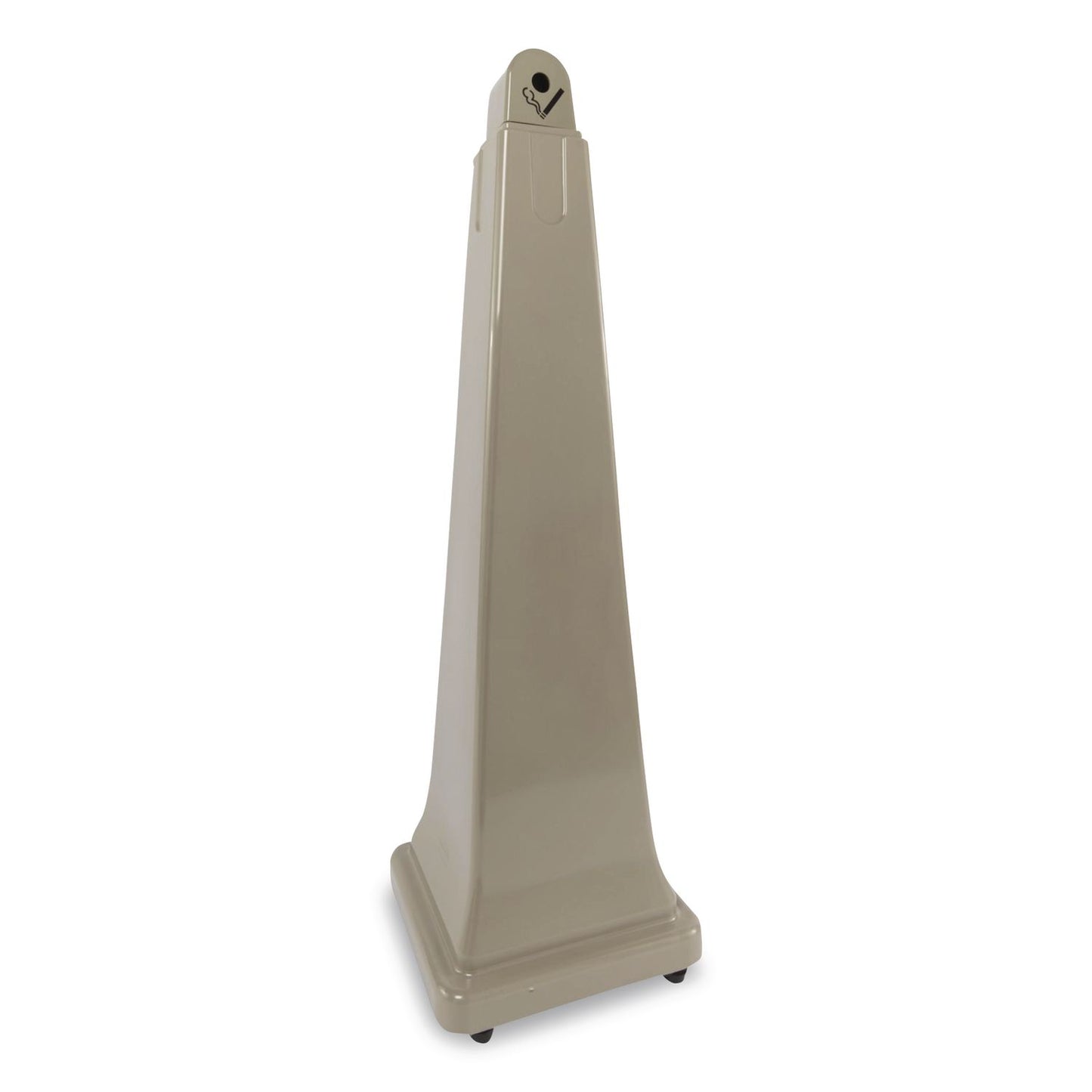 GroundsKeeper Cigarette Waste Collector, Pyramid, 1 gal, 12.25 x 39.75, Beige