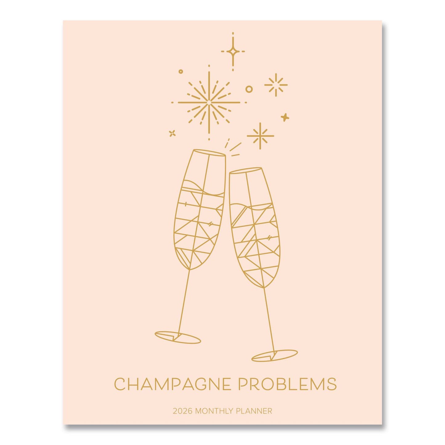 Problems Monthly Planner, 9.5 x 7.5, Champagne Cover, 12-Month (Jan to Dec): 2026