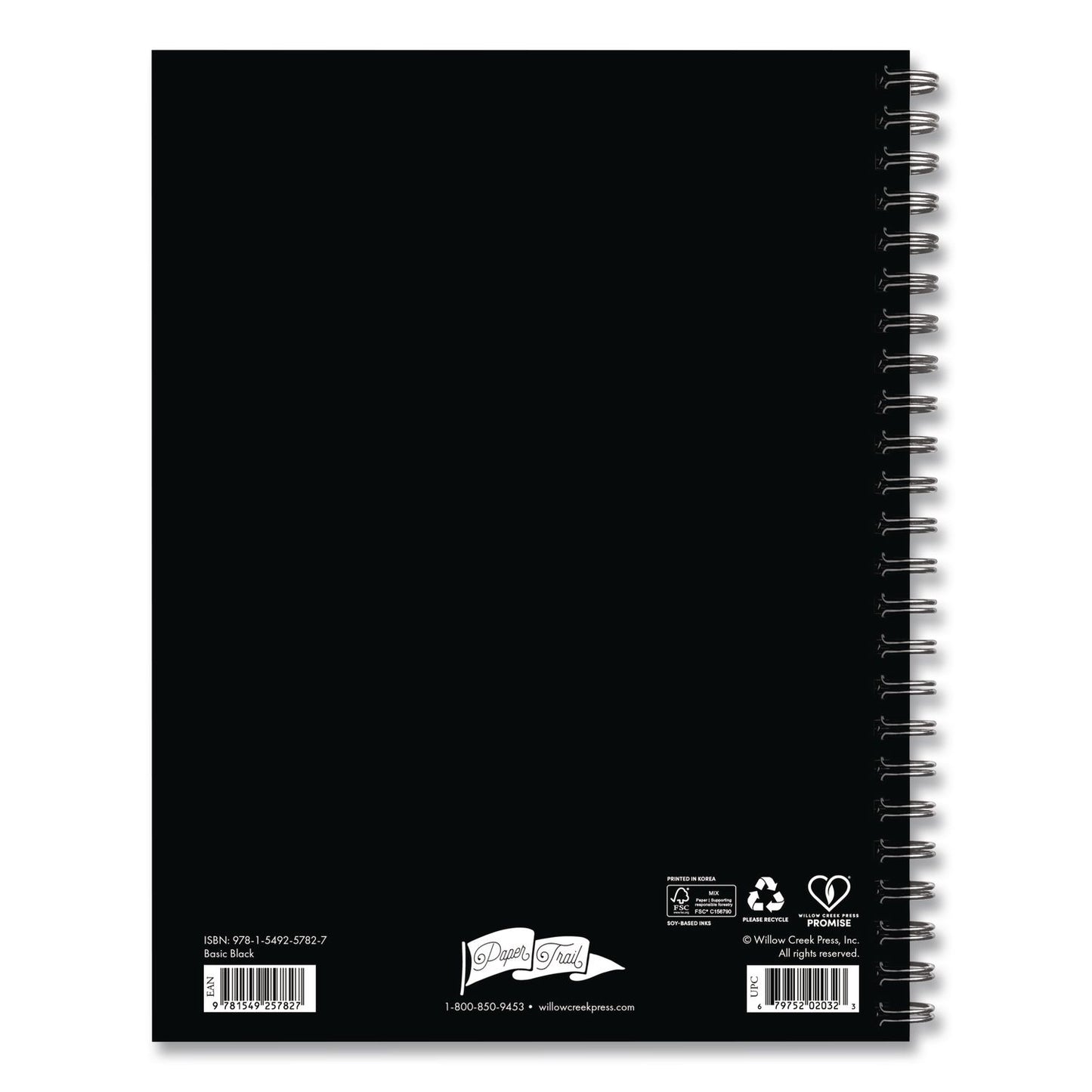 Basic Black Weekly/Monthly Planner, 8.5 x 6.5 Black Cover, 12-Month (Jan to Dec): 2026