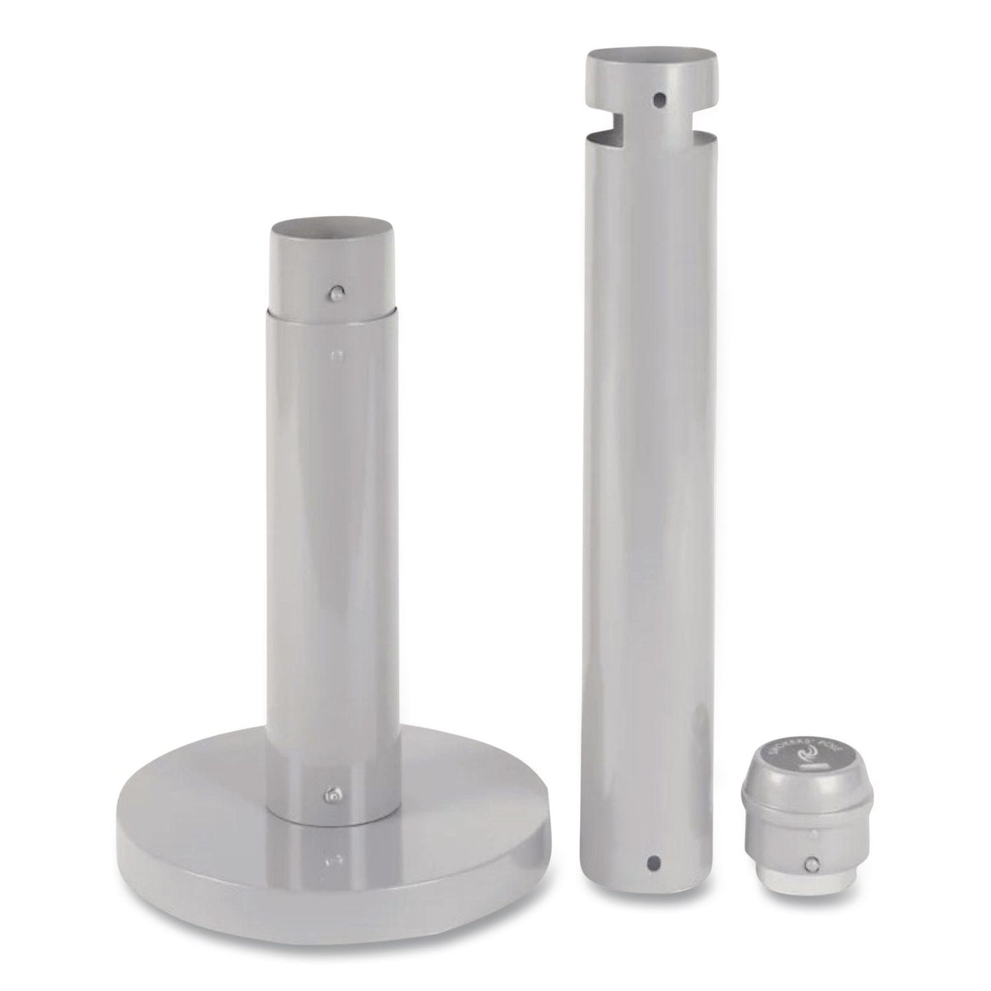 Smoker's Pole, Round, Steel, 0.9 gal, 4 dia x 41h, Silver