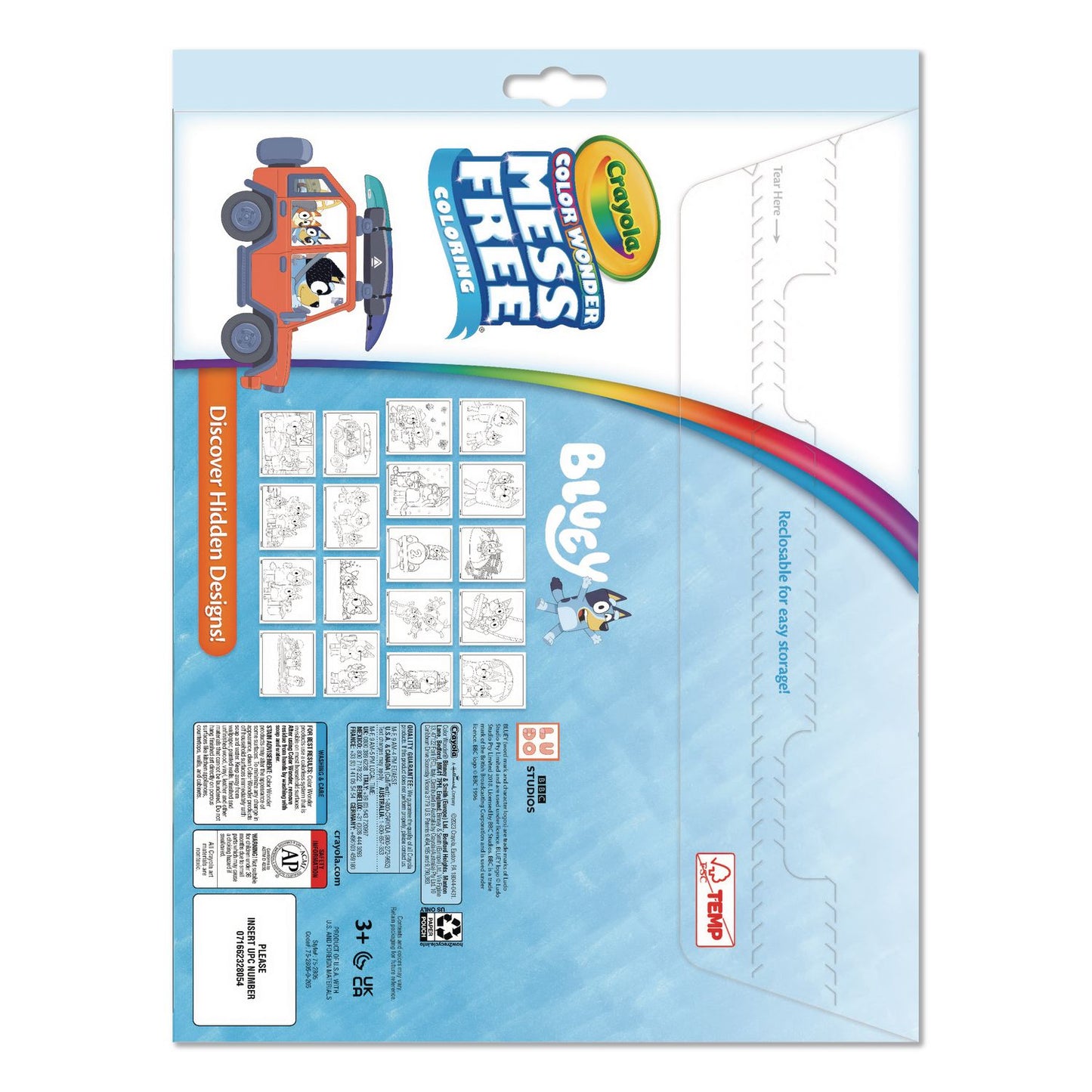 Color Wonder Bluey Coloring Book, Ages 3 and Up, 18 Pages