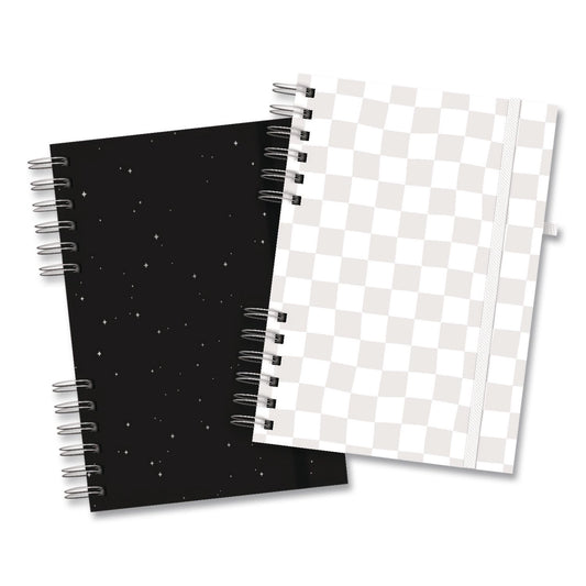 Twin-Wire Journal, Open Diary Format, Assorted Cover Colors, (90) Assorted Color 8.5 x 6.5 Sheets, 2/Pack
