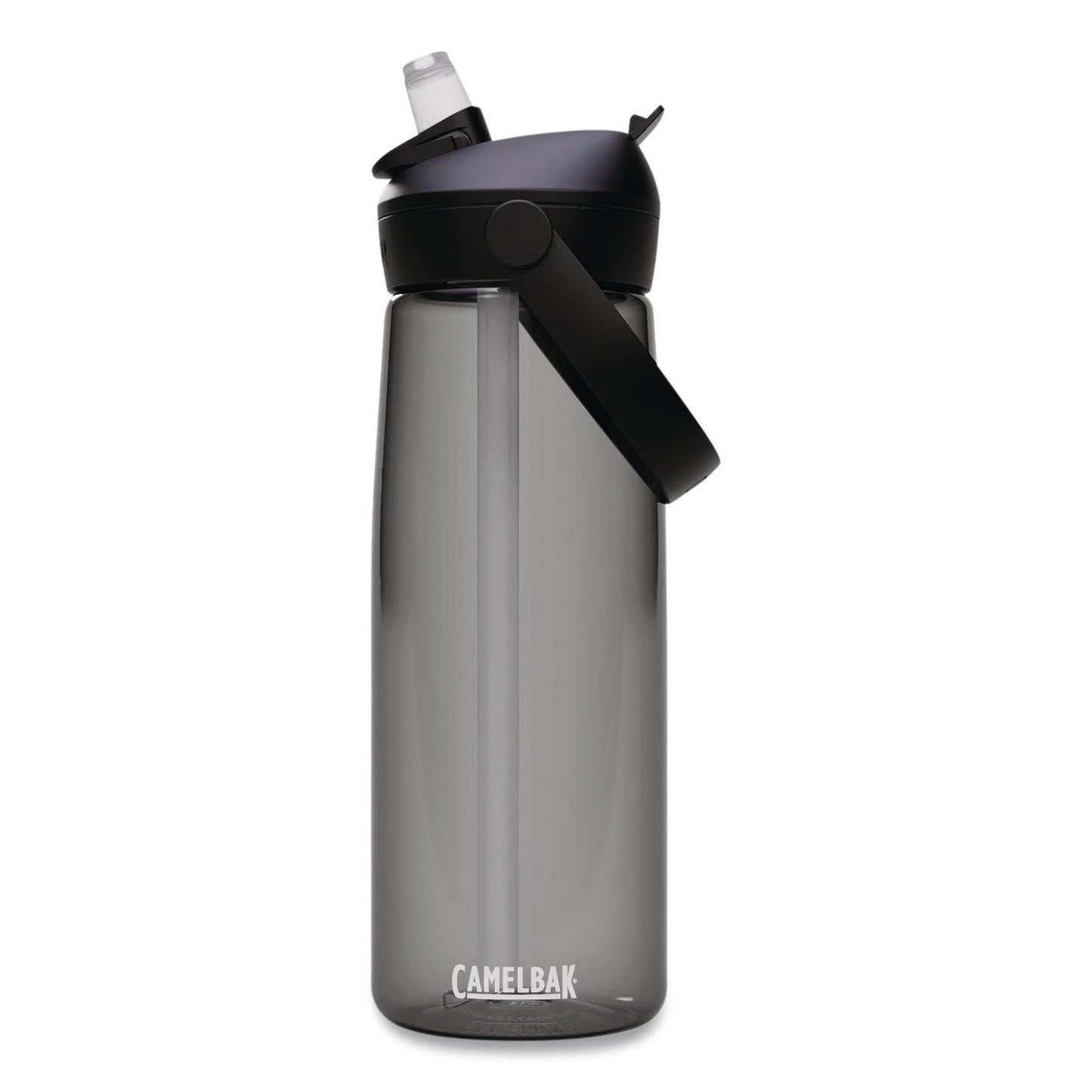 Thrive FlipStraw Plastic Water Bottle, 25 oz, Charcoal