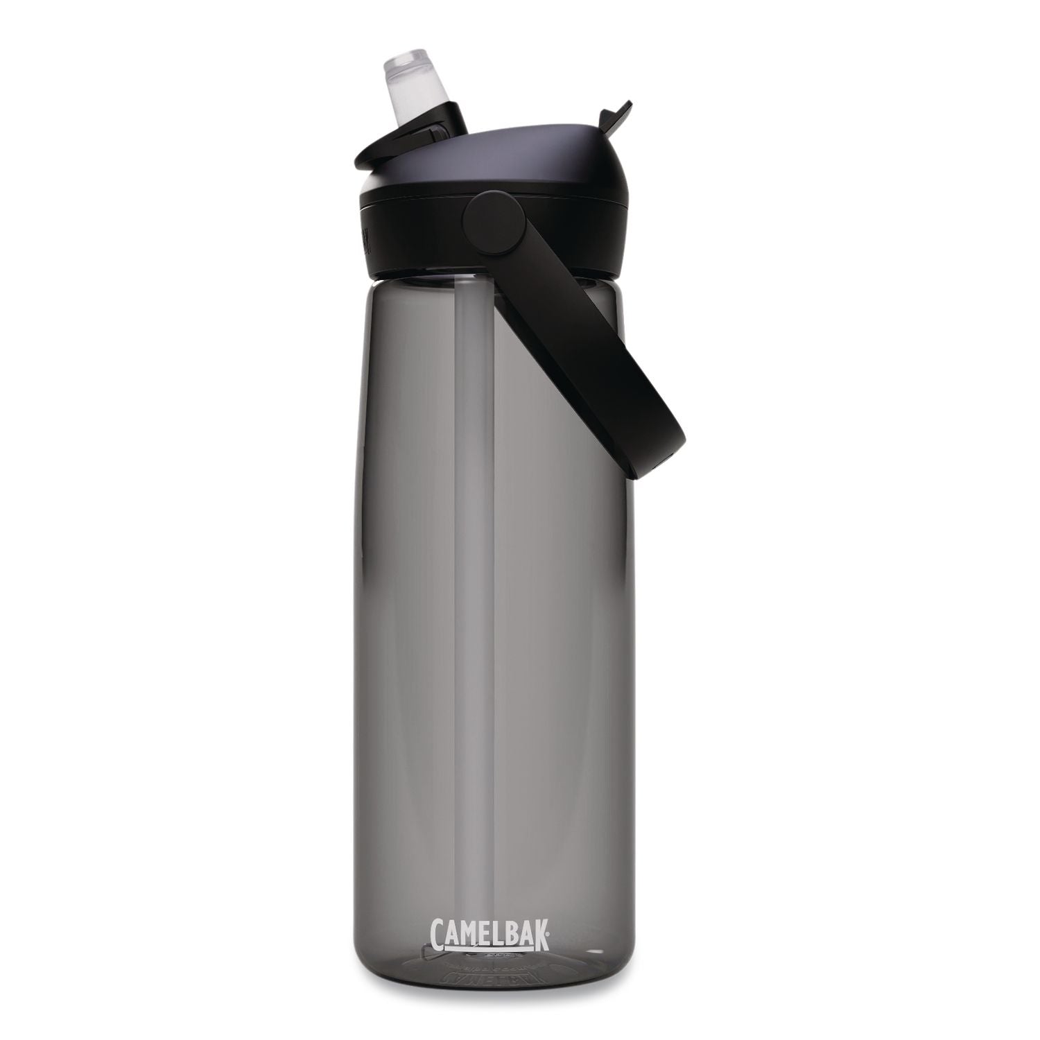 Thrive FlipStraw Plastic Water Bottle, 25 oz, Charcoal