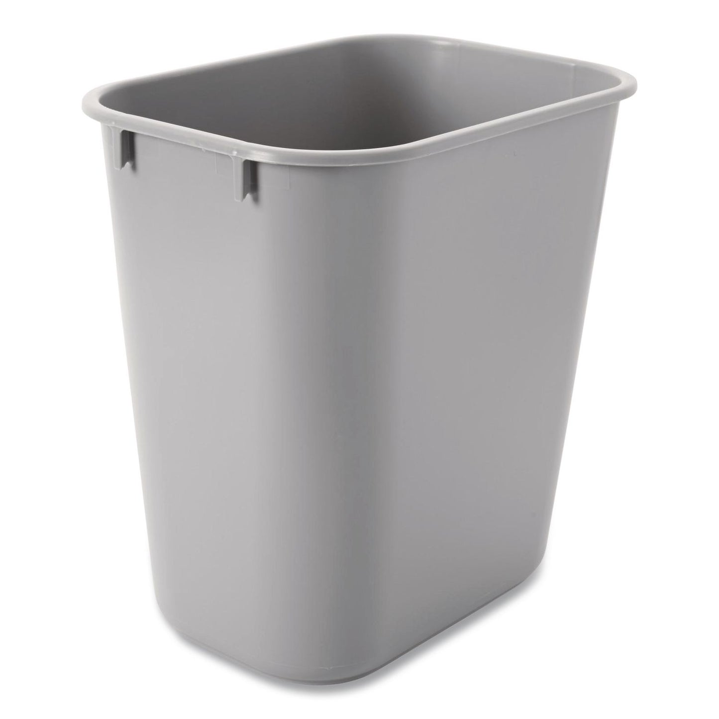Deskside Plastic Wastebasket, 3.5 gal, Plastic, Gray