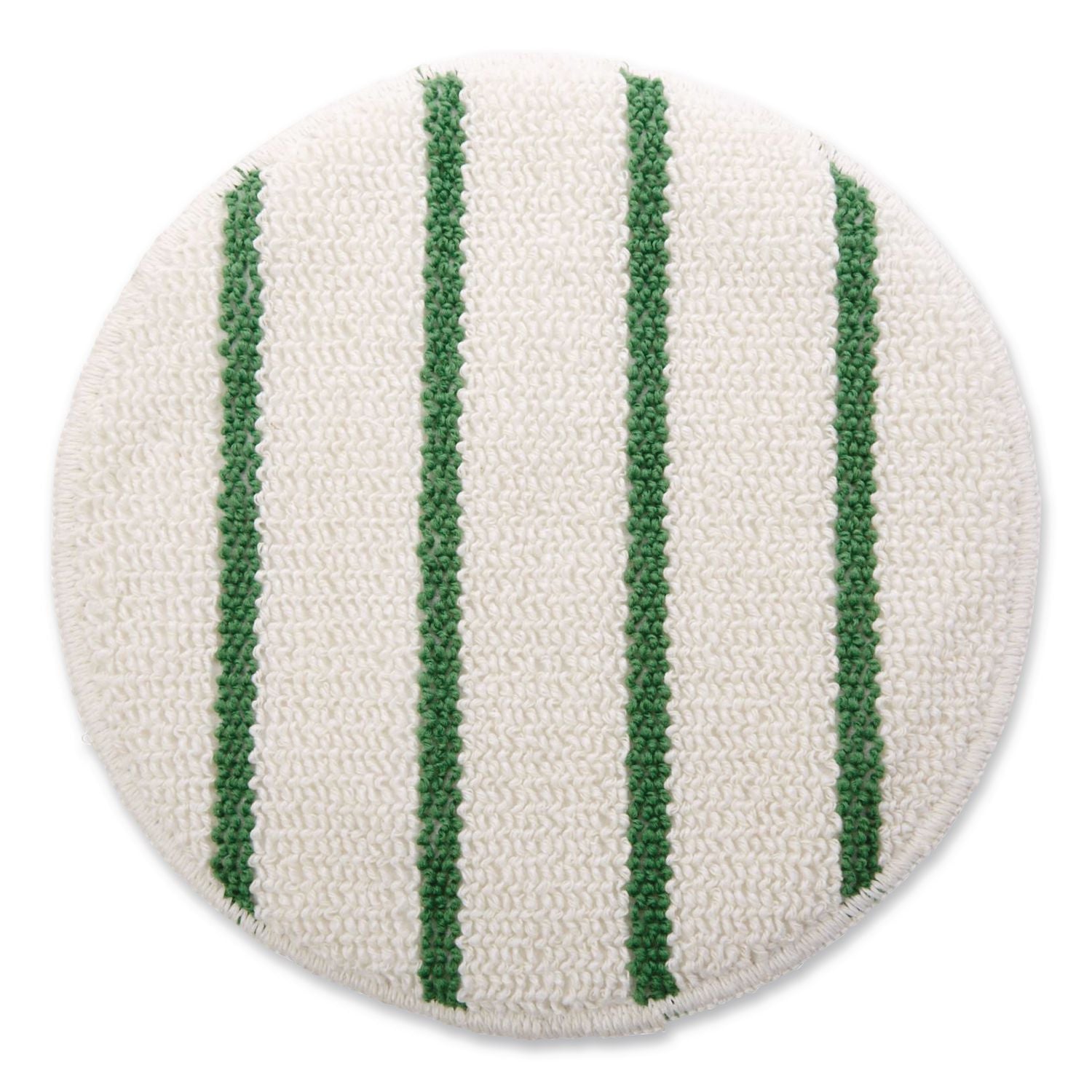 Low Profile Scrub-Strip Carpet Bonnet, 19" Diameter, White/green