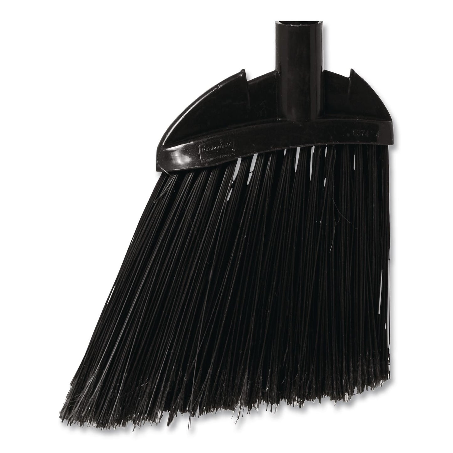 Angled Lobby Broom, Poly Bristles, 35" Length, Black