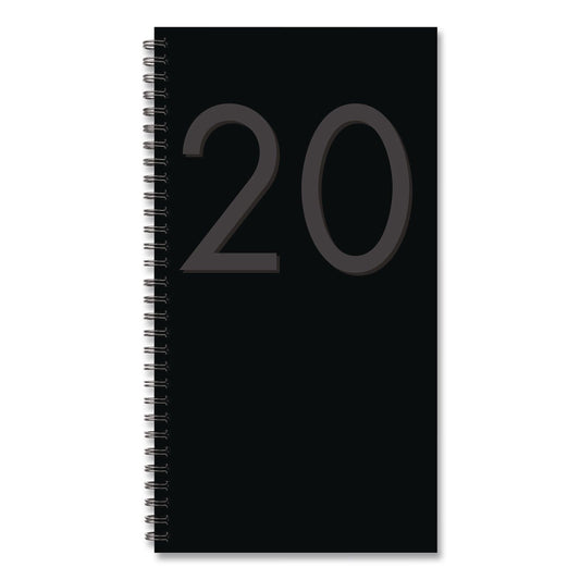 Black Softcover Weekly/Monthly Spiral Planner. 6.5 x 3.5, Black Cover, 12-Month (Jan to Dec): 2026