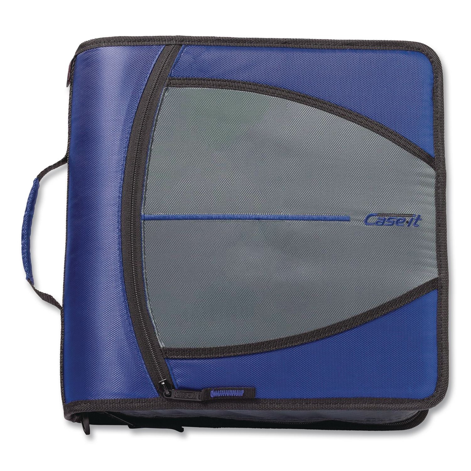Mighty Zip Tab Binder, 3 Rings, 3" Capacity, 11 x 8.5, Blue