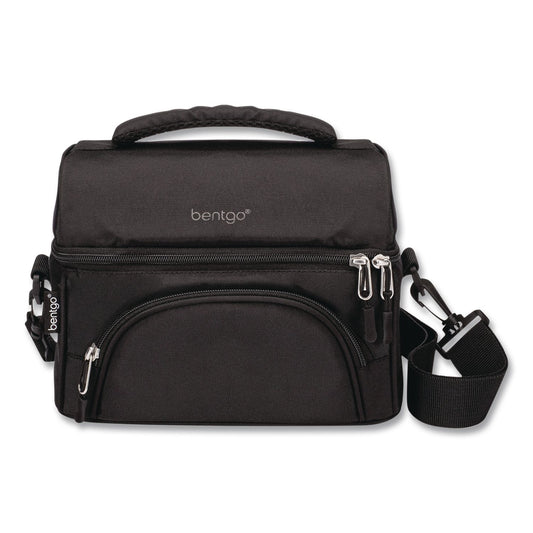 Deluxe Insulated Lunch Bag, 8" x 10" x 7.5", Carbon Black