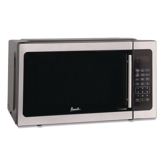 1.5 cu ft Countertop Microwave, 1,000 W, Stainless Steel/Black