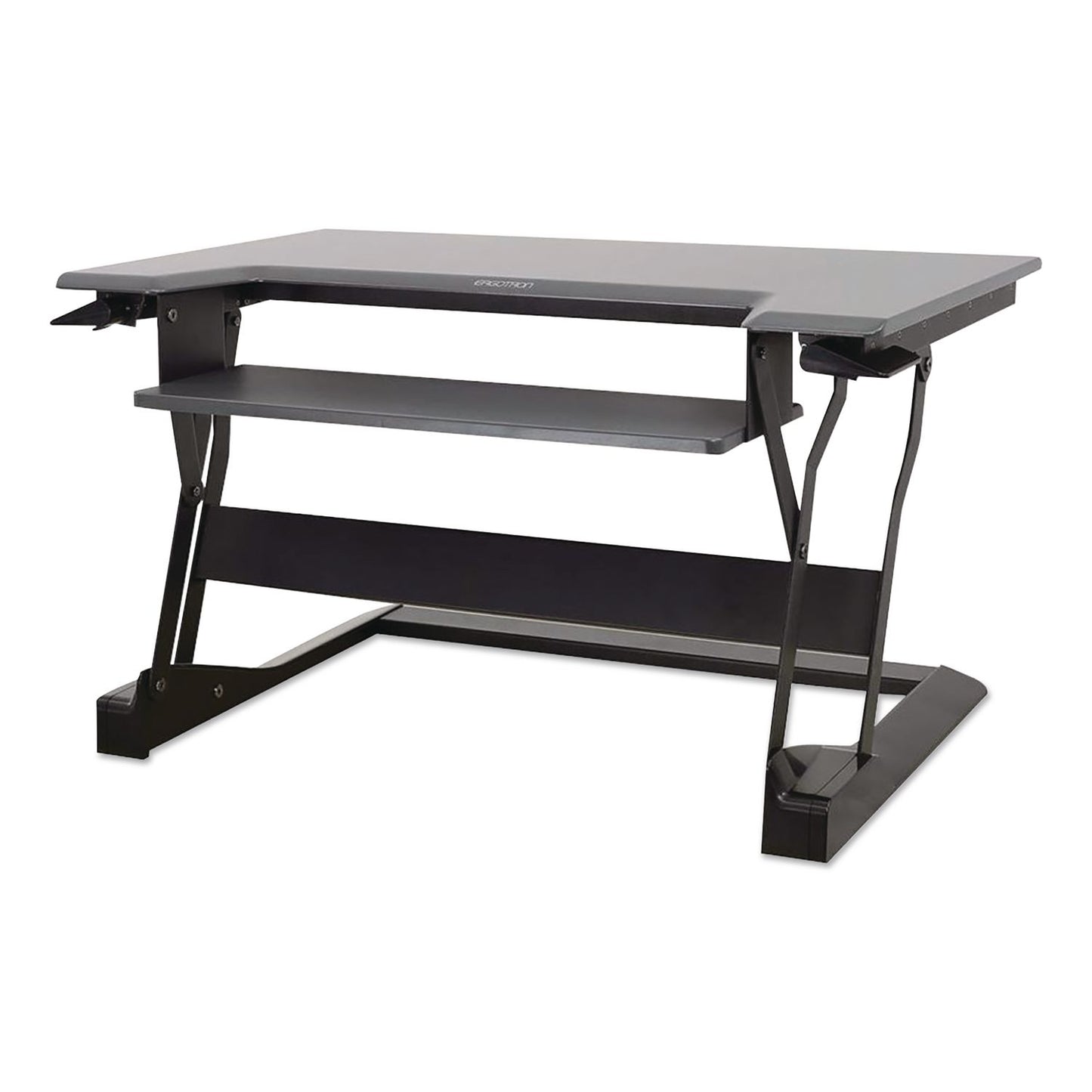 WorkFit-T Adjustable Standing Desk Converter, 35" x 23.3" x 5" to 20", Gray/Black