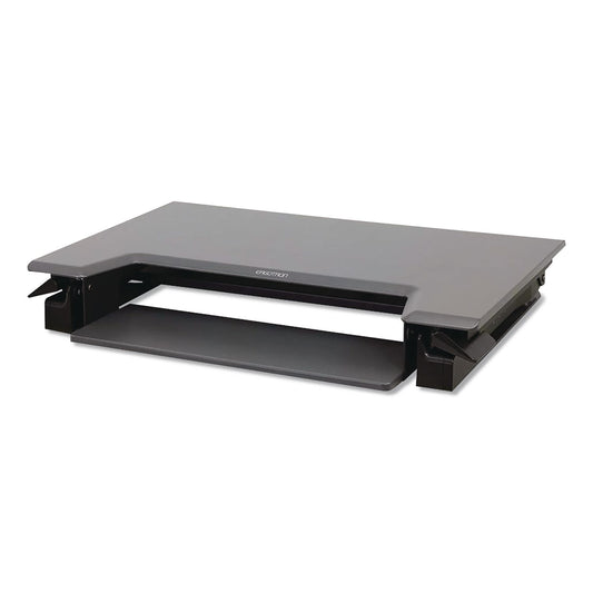 WorkFit-T Adjustable Standing Desk Converter, 35" x 23.3" x 5" to 20", Gray/Black
