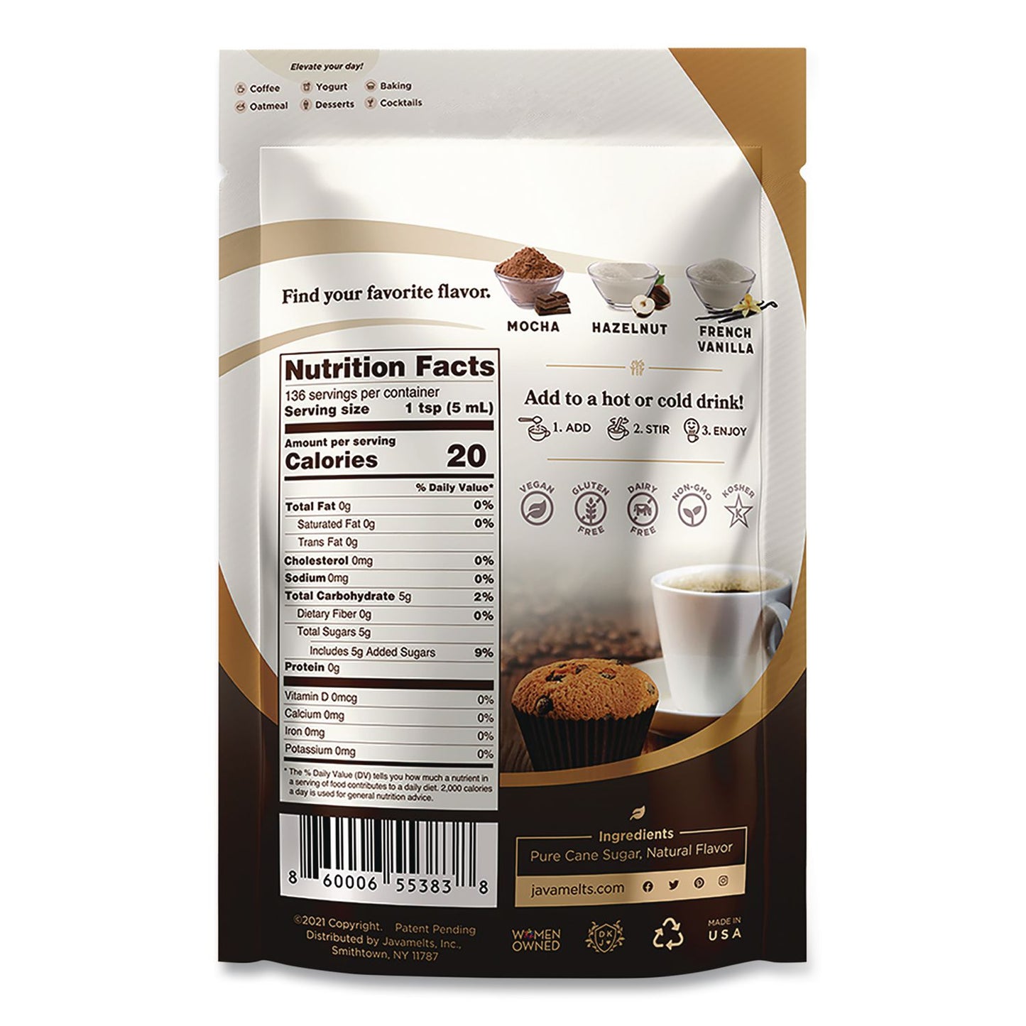 Flavored Sugar, Caramel, 1.5 lb Bag